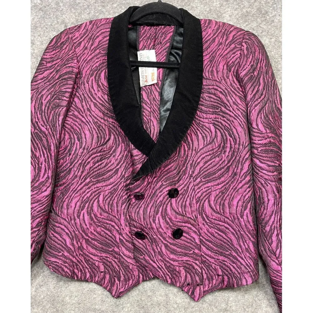 Vintage Elizabeth Courtney Bob Mackie Costumes Mens Jacket Theater Pink Black S